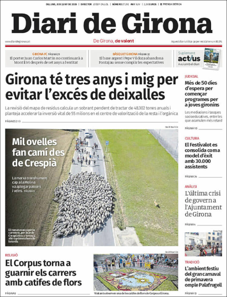 Portada de Diari de Girona (Espa&ntilde;a)