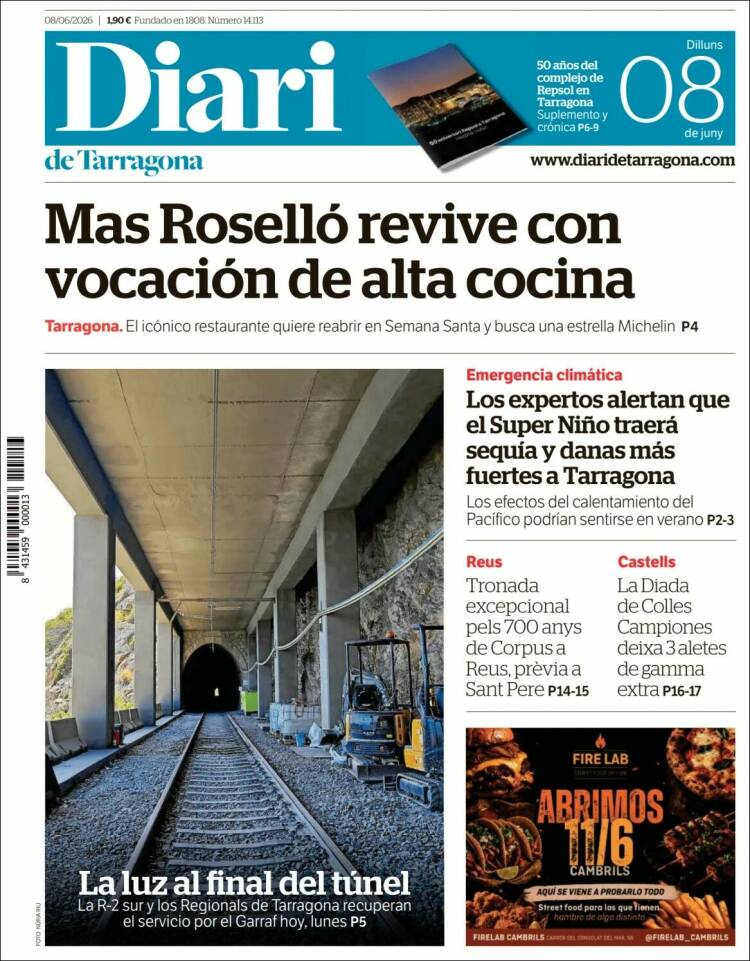 Portada de Diari de Tarragona (Espa&ntilde;a)