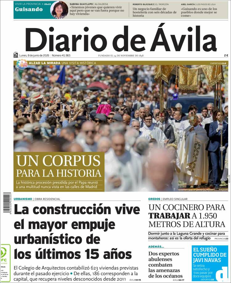 Portada de Diario de Ávila (Espa&ntilde;a)