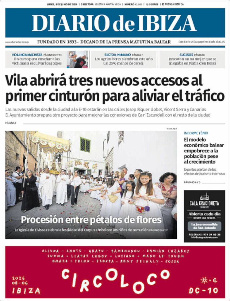 Portada de Diario de Ibiza (Espa&ntilde;a)