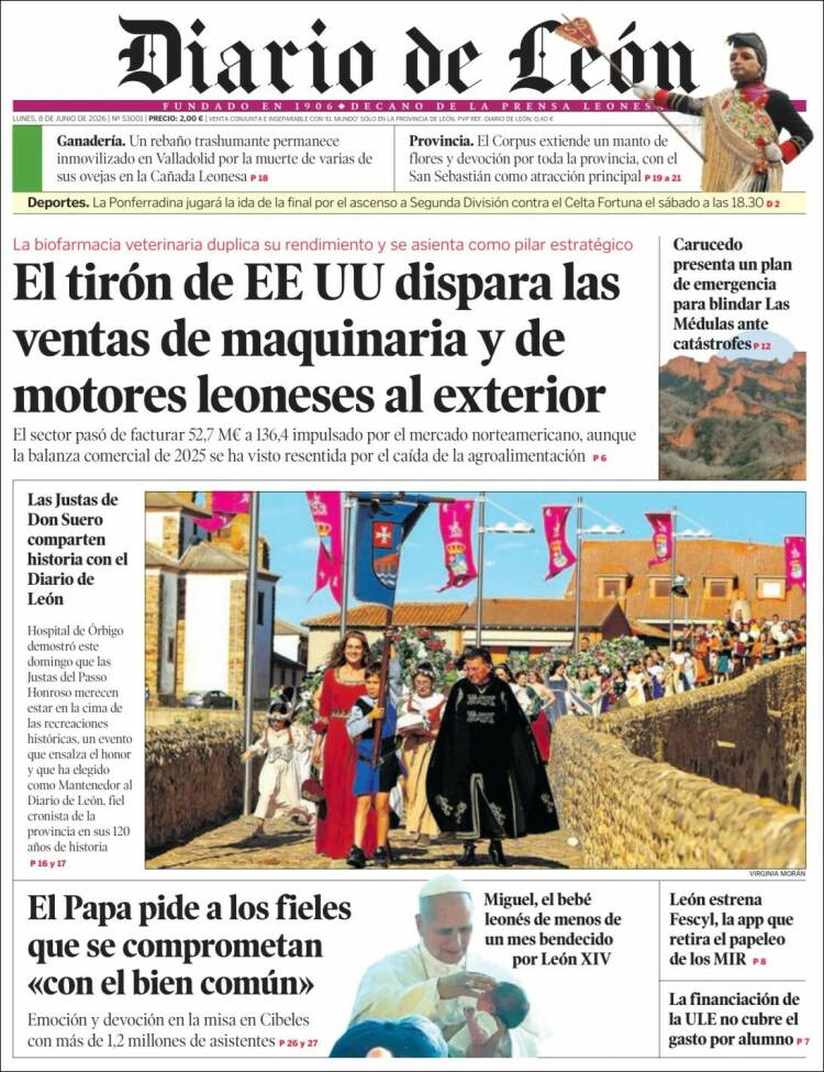Portada de Diario de León (Espa&ntilde;a)