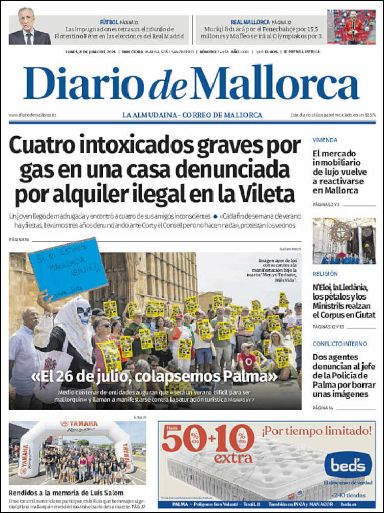 Portada de Diario de Mallorca (Espa&ntilde;a)