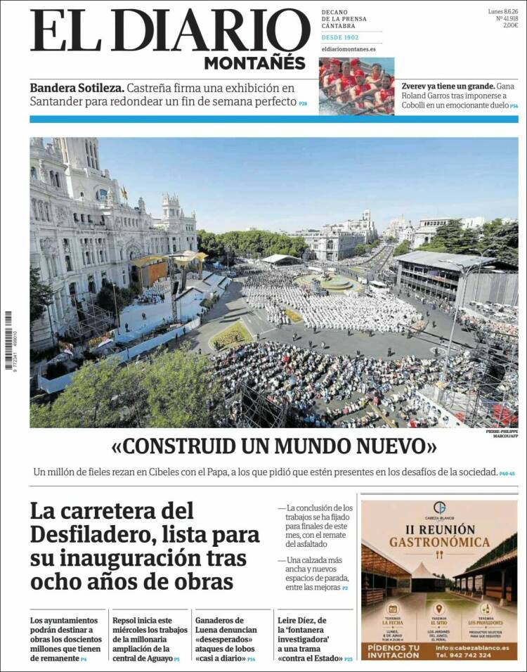 Portada de El Diario Montañés (Espa&ntilde;a)