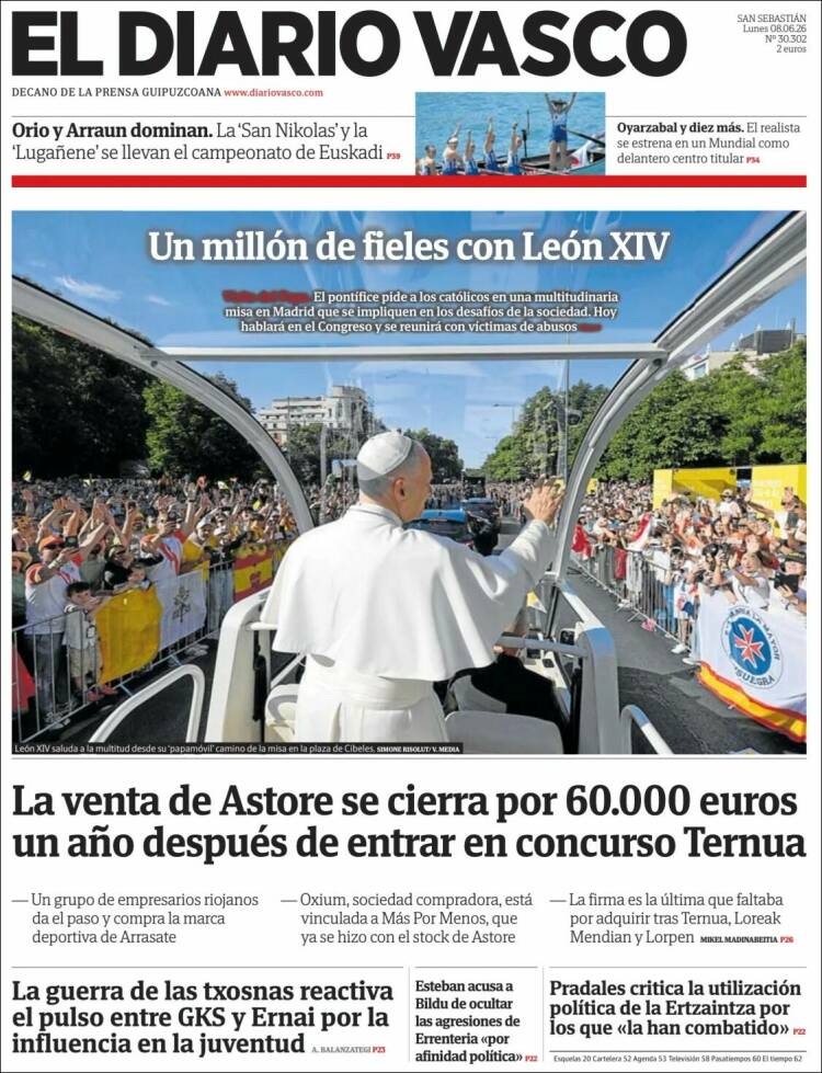 Portada de Diario Vasco (Espa&ntilde;a)