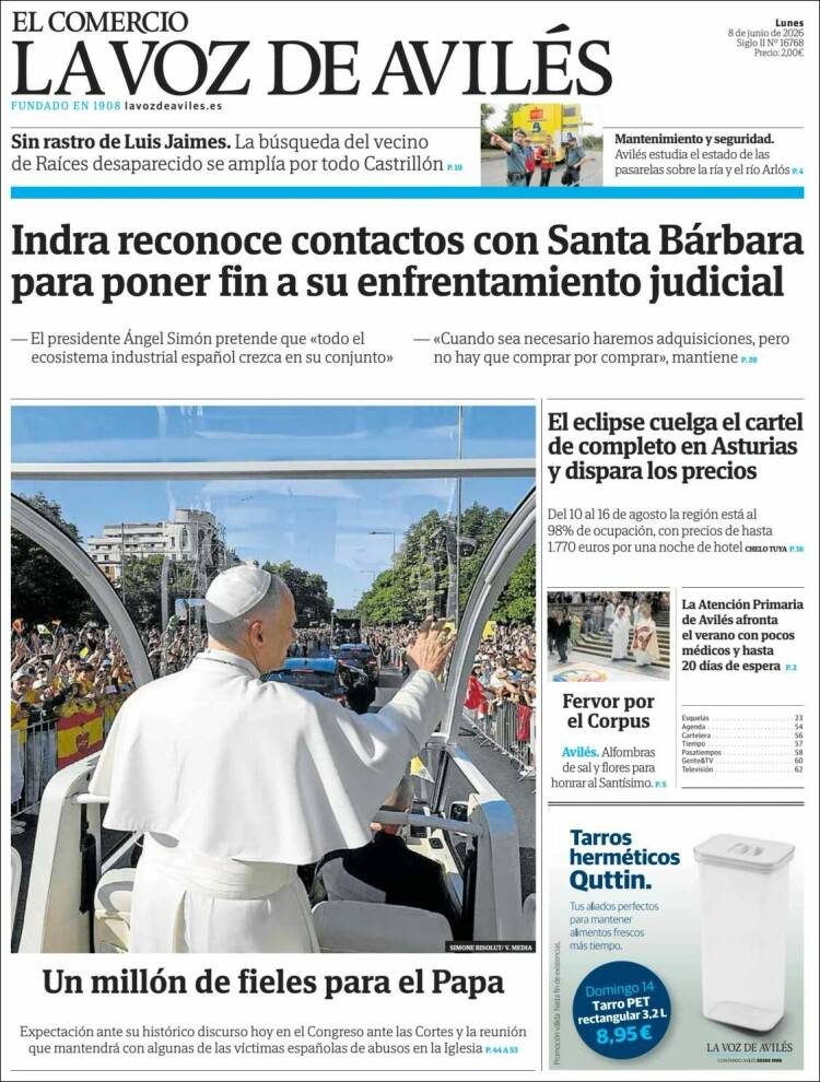 Portada de El Comercio - Avilés (Espa&ntilde;a)