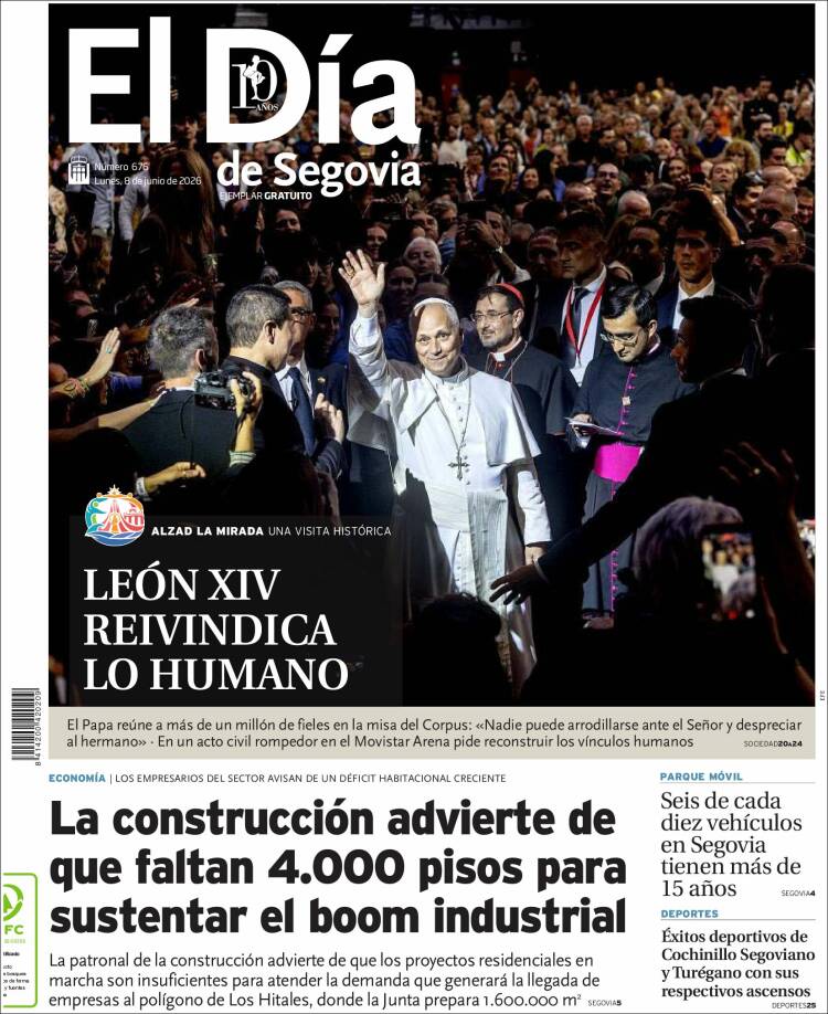 Portada de El Día de Segovia (Espa&ntilde;a)