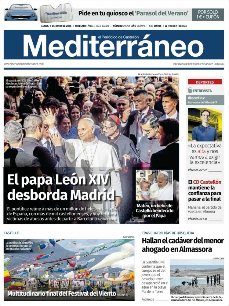 Portada de El Periódico Mediterraneo (Espa&ntilde;a)