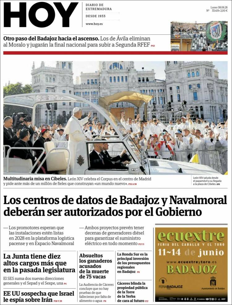 Portada de Hoy - Badajoz (Espa&ntilde;a)