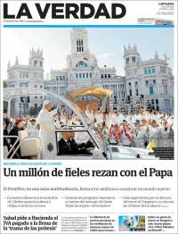 Portada de La Verdad de Cartagena (Espa&ntilde;a)