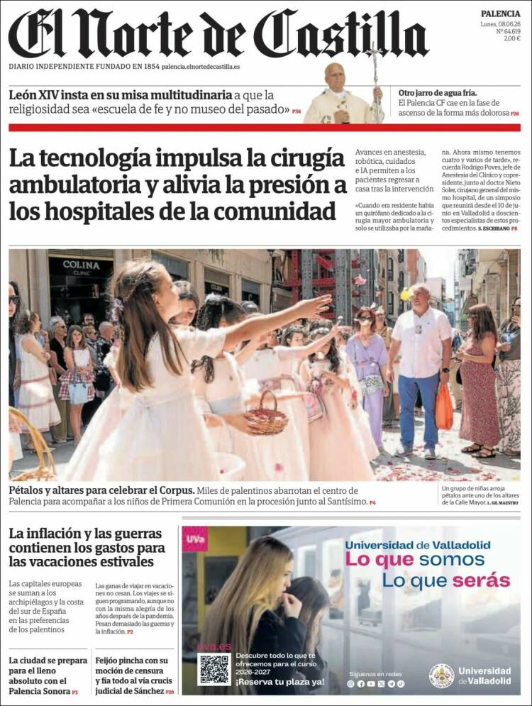 Portada de Norte de Castilla - Palencia (Espa&ntilde;a)