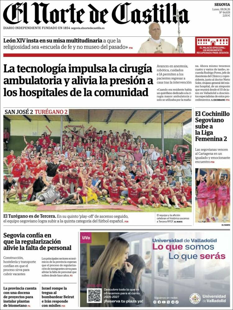 Portada de Norte de Castilla - Segovia (Espa&ntilde;a)
