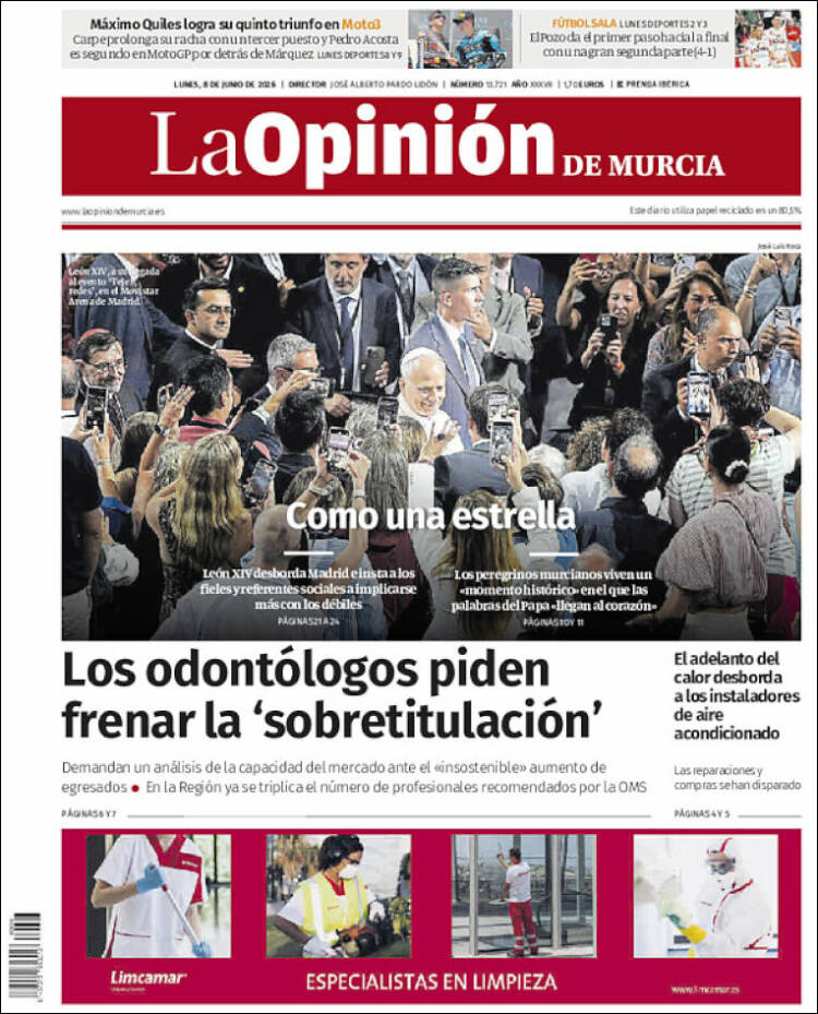 Portada de La Opinión de Murcia (Espa&ntilde;a)