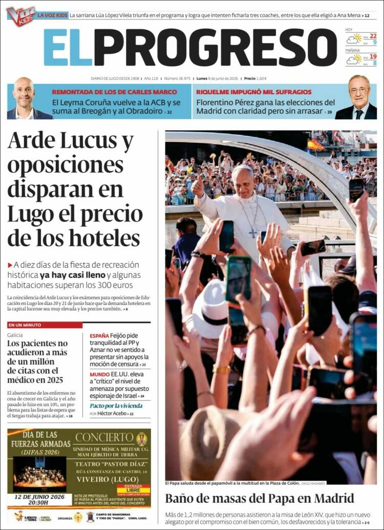 Portada de El Progreso (Espa&ntilde;a)