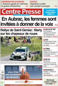 Portada de Centre Presse (Francia)