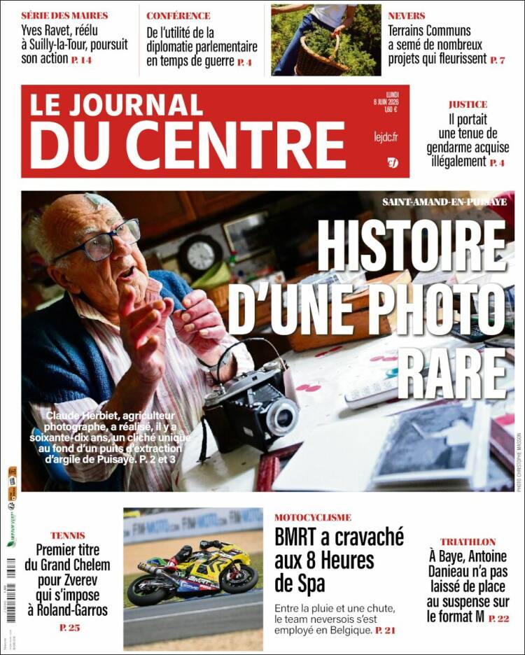Portada de Le Journal du Centre (Francia)