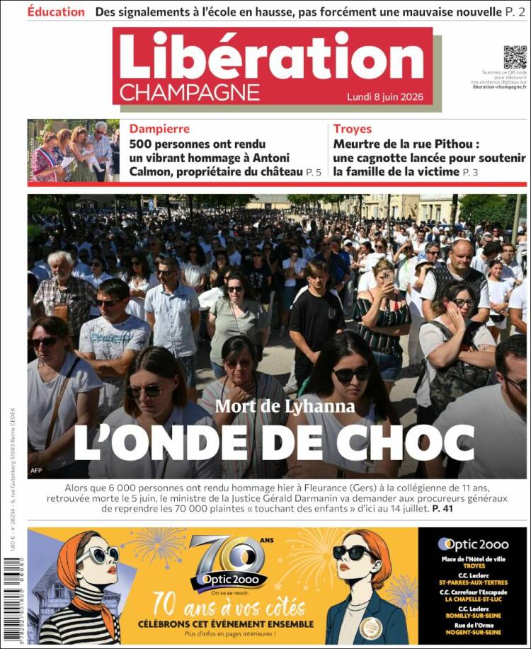 Portada de Libération Champagne (Francia)