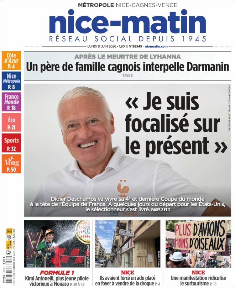 Portada de Nice-Matin (Francia)