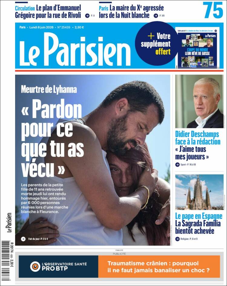 Portada de Le Parisien (Francia)