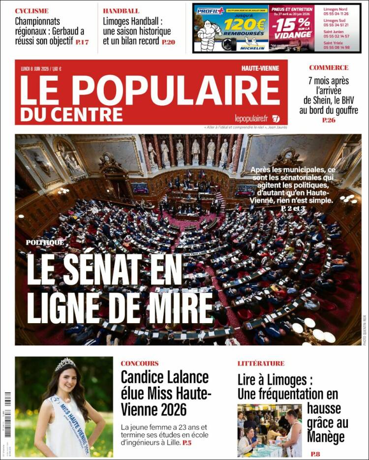Portada de Le Populaire du Centre (Francia)