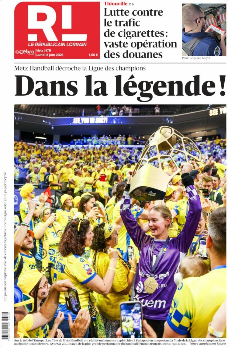 Portada de Le Republicain Lorrain (Francia)
