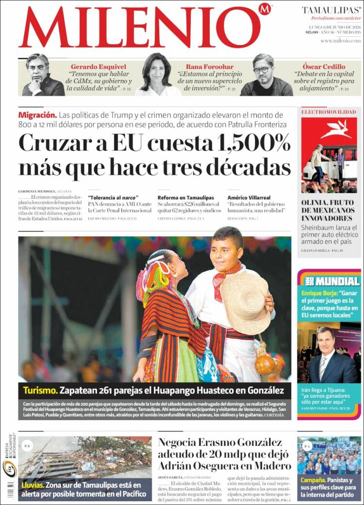 Portada de Milenio - Tamaulipas (M&eacute;xico)
