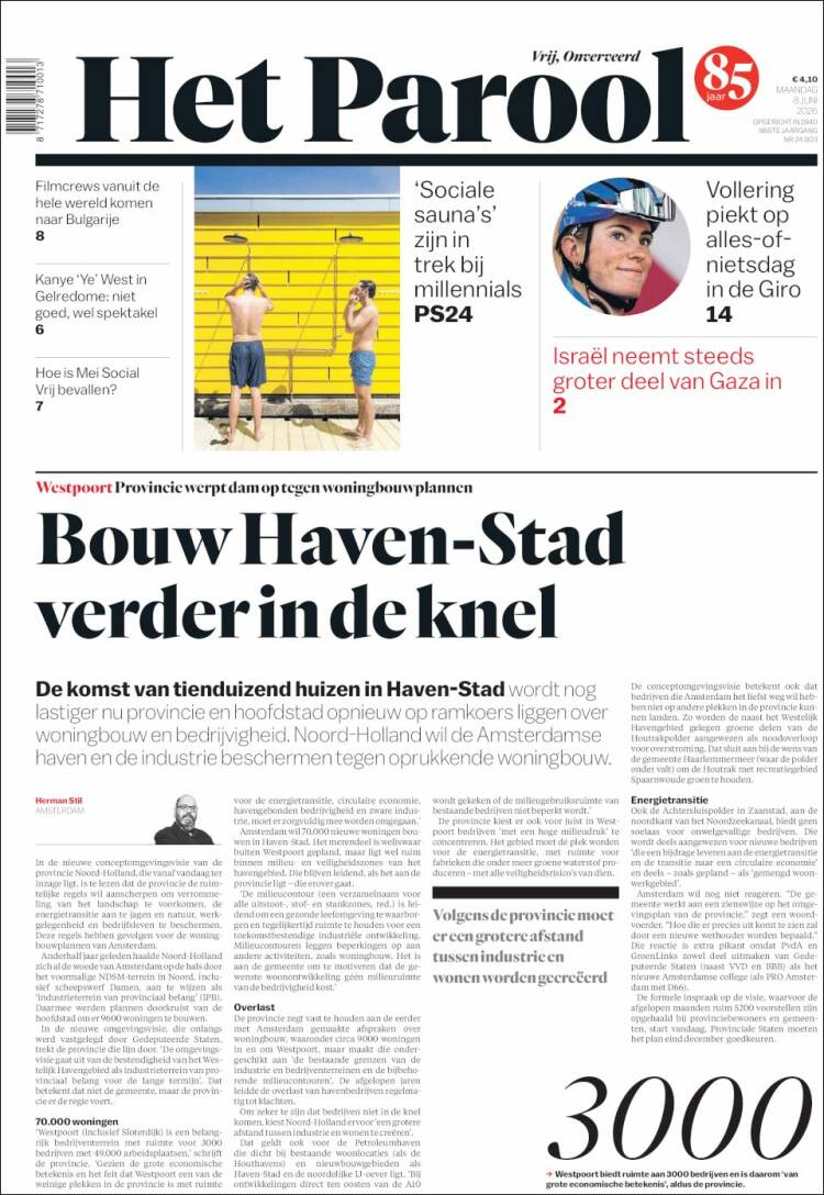 Portada de Het Parool (Pa&iacute;ses Bajos)