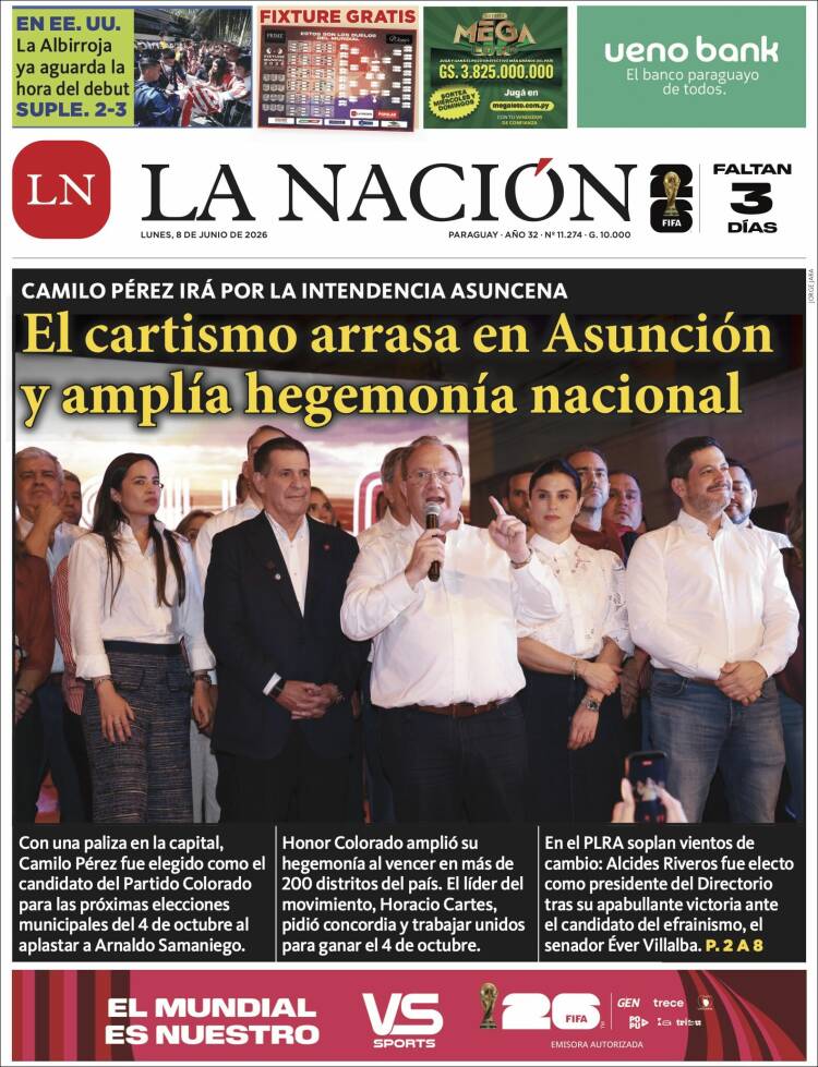 Portada de La Nación (Paraguay)