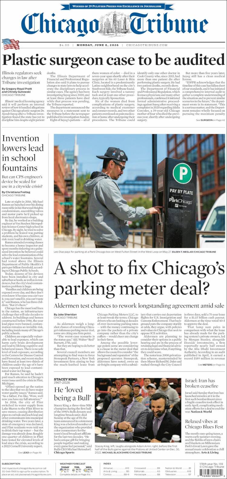 Portada de Chicago Tribune (USA)