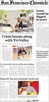 Portada de San Francisco Chronicle (USA)