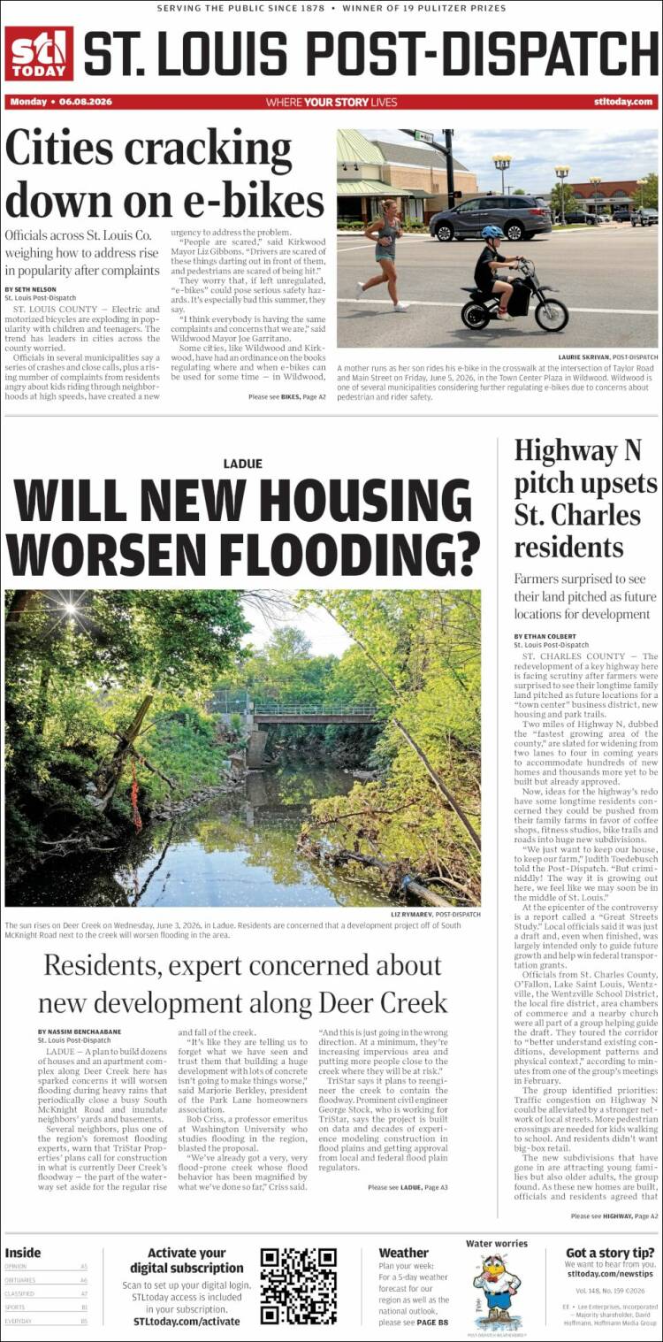 Portada de St. Louis Post-Dispatch (USA)