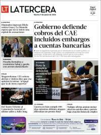 Portada de La Tercera (Chili)