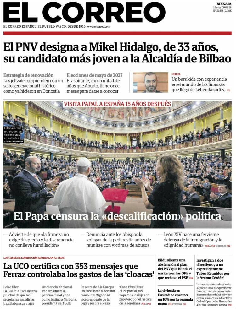 Portada de El Correo (Spain)