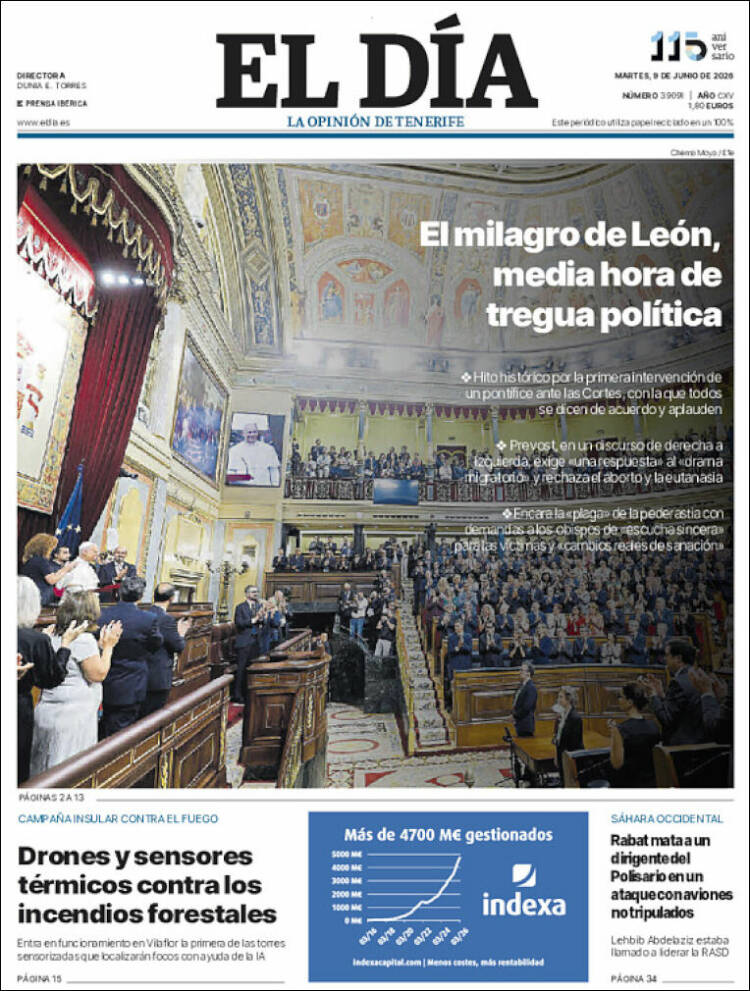 Portada de El Día (Espagne)