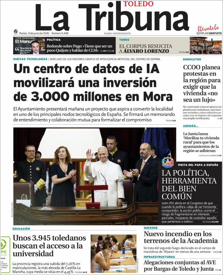 Portada de La Tribuna de Toledo (Spain)