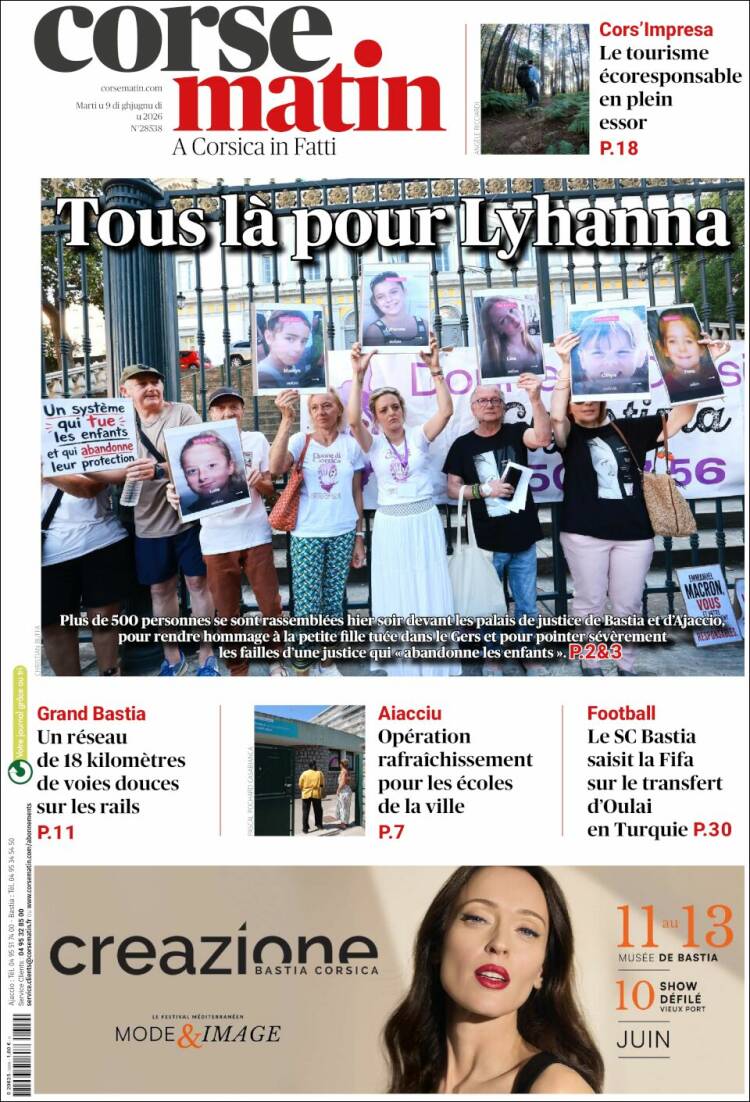 Portada de Corse-Matin (France)