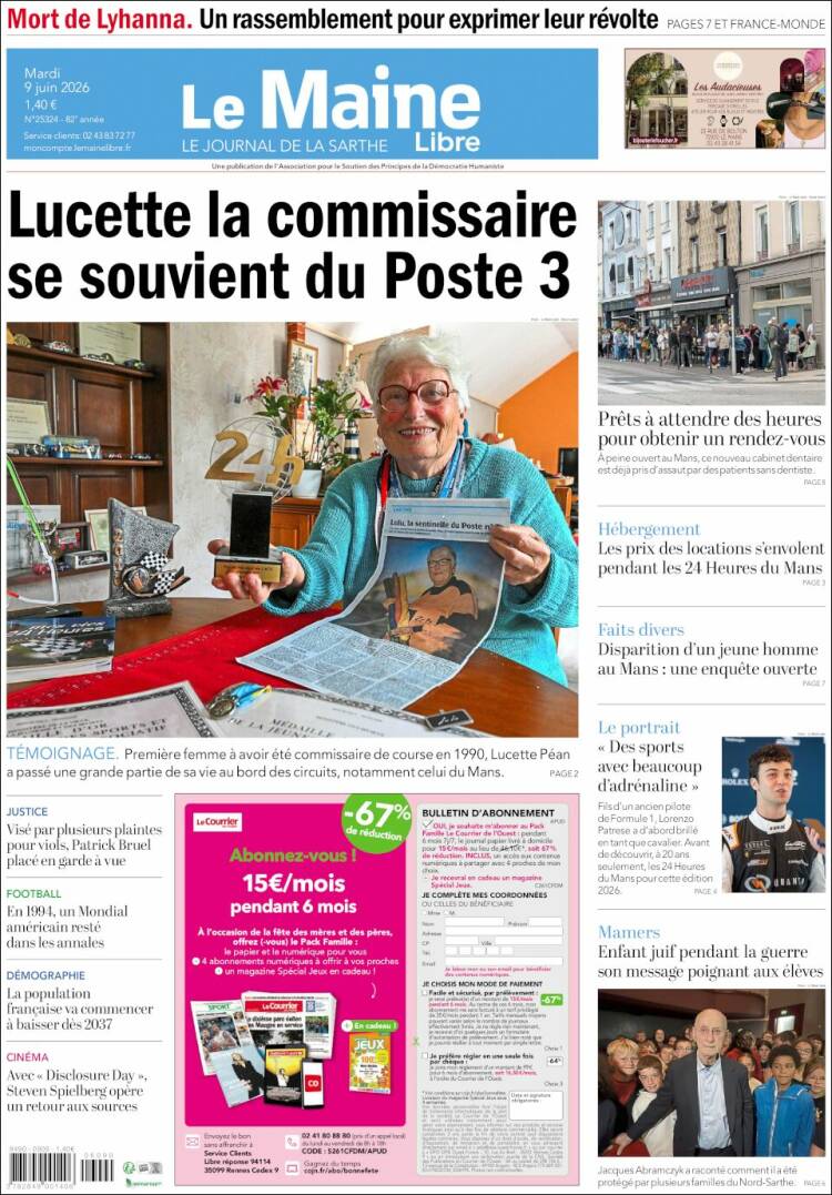 Portada de Le Maine Libre (France)