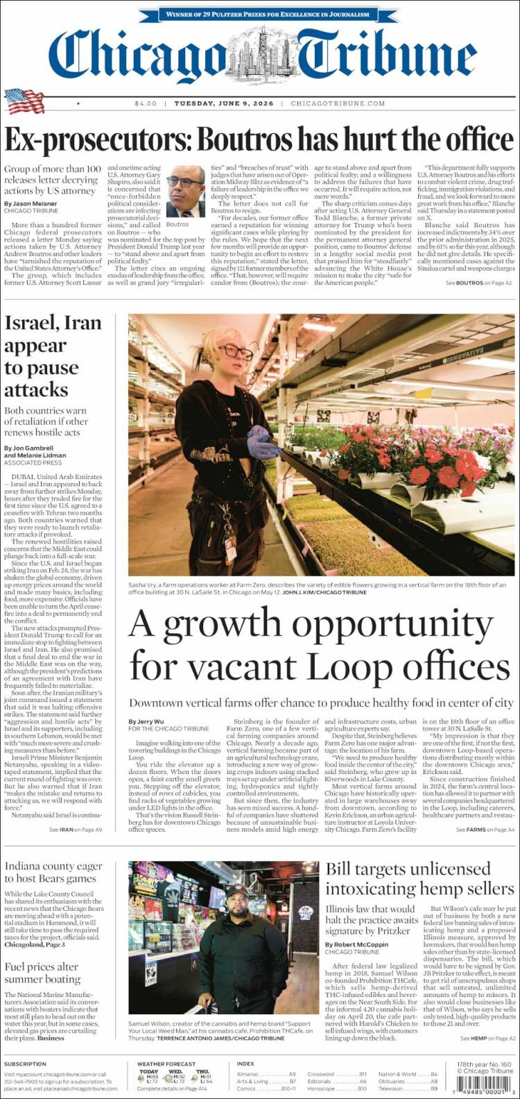 Portada de Chicago Tribune (&Eacute;tats-Unis)