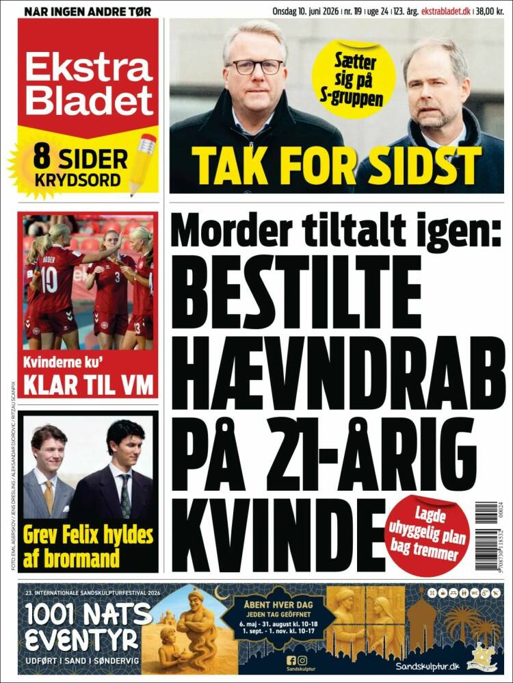 Portada de Ekstra Bladet (Dinamarca)