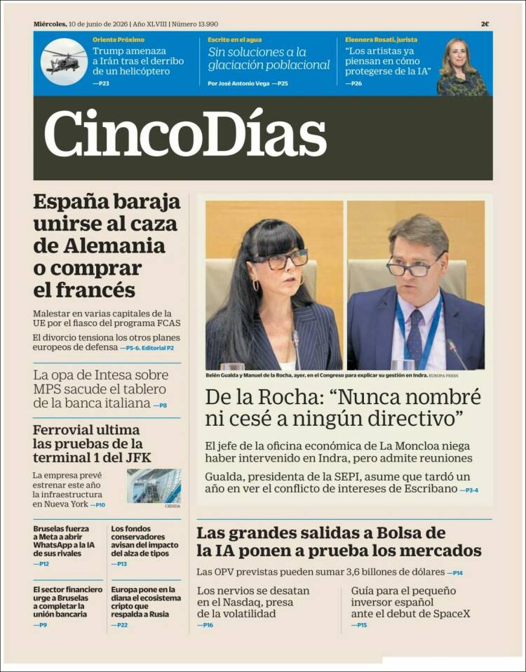 Portada de Cinco Días (Espa&ntilde;a)