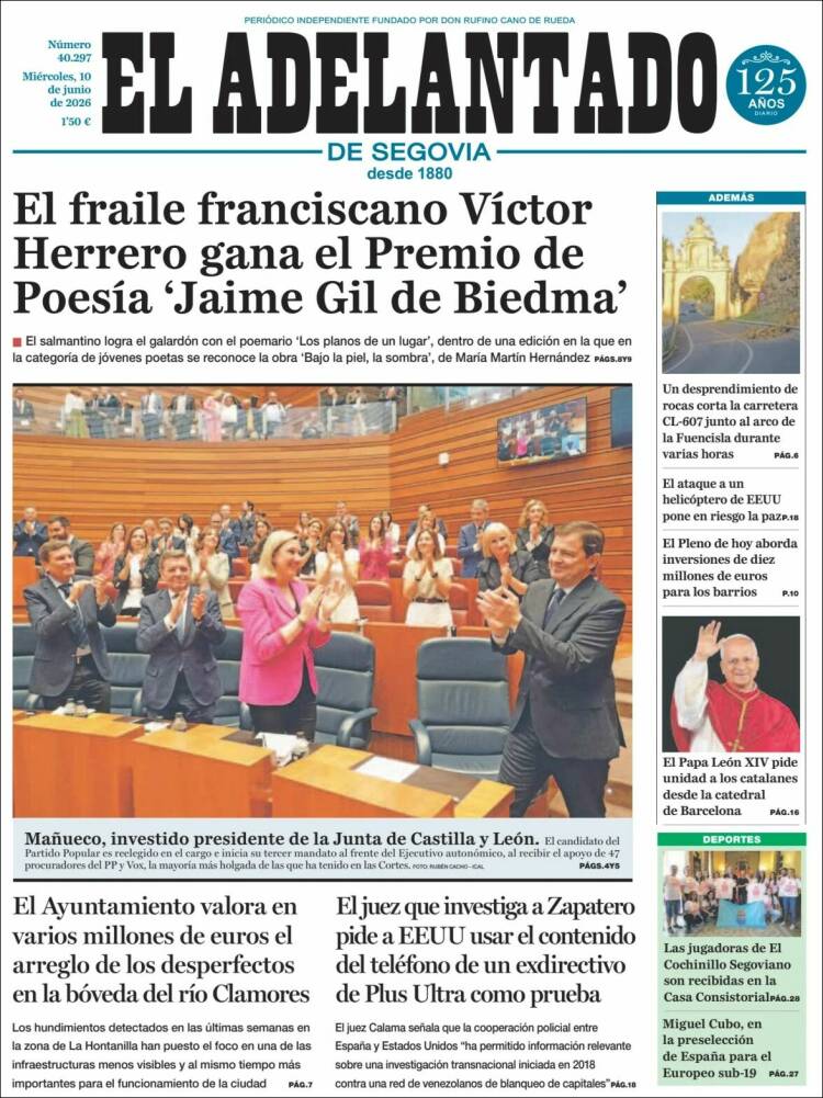 Portada de El Adelantado de Segovia (Espa&ntilde;a)