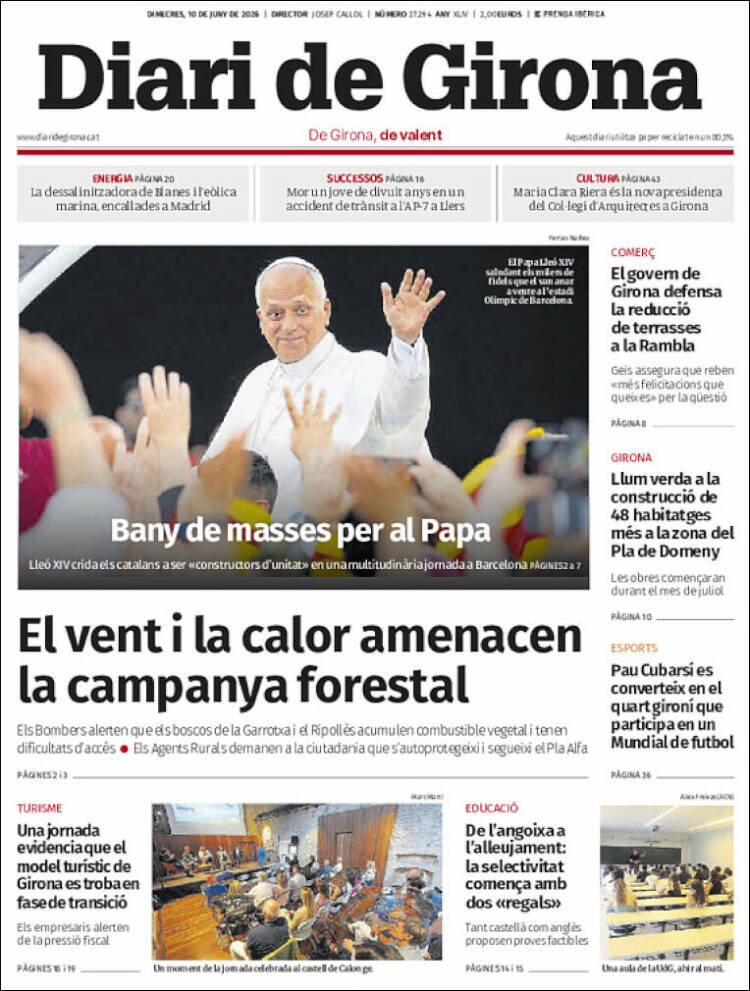 Portada de Diari de Girona (Espa&ntilde;a)