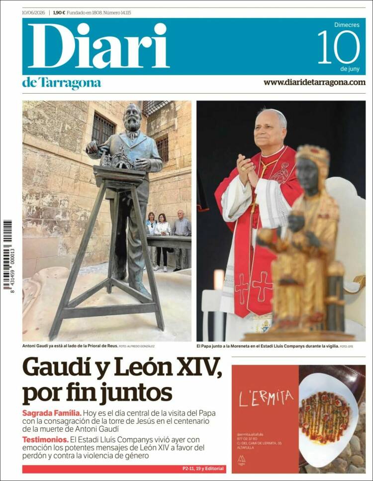 Portada de Diari de Tarragona (Espa&ntilde;a)