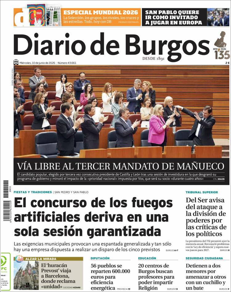 Portada de Diario de Burgos (Espa&ntilde;a)