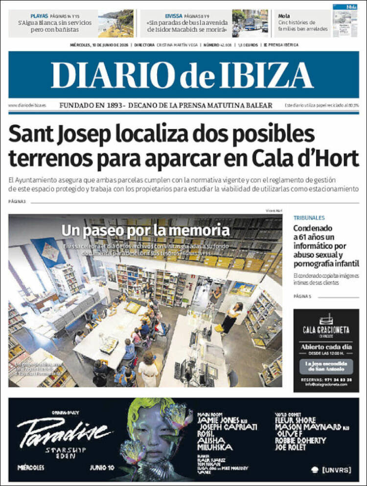 Portada de Diario de Ibiza (Espa&ntilde;a)