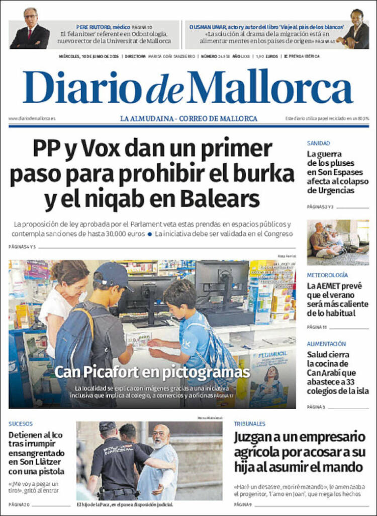 Portada de Diario de Mallorca (Espa&ntilde;a)