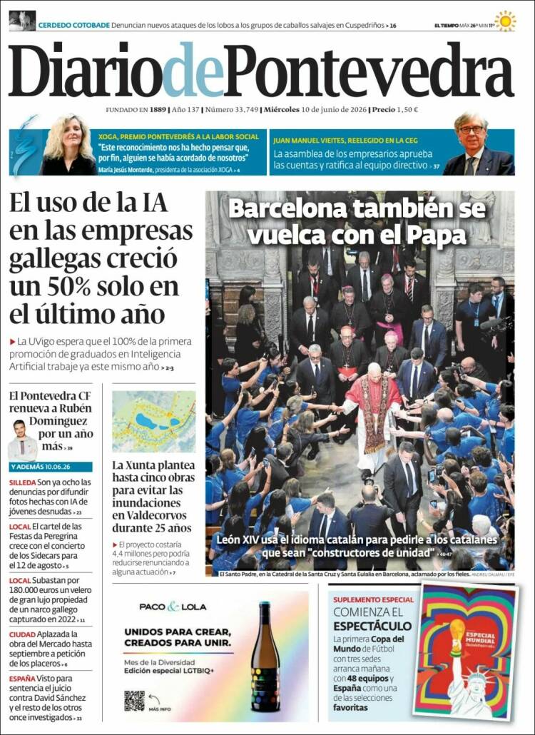 Portada de Diario de Pontevedra (Espa&ntilde;a)