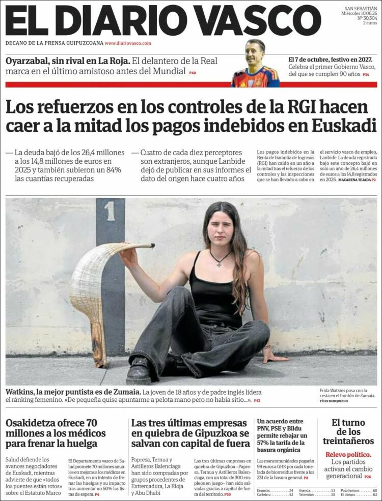 Portada de Diario Vasco (Espa&ntilde;a)