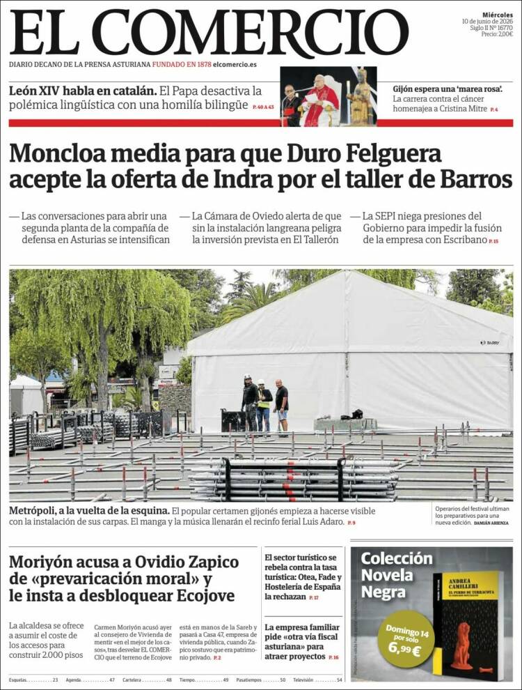 Portada de El Comercio - Gijón (Espa&ntilde;a)