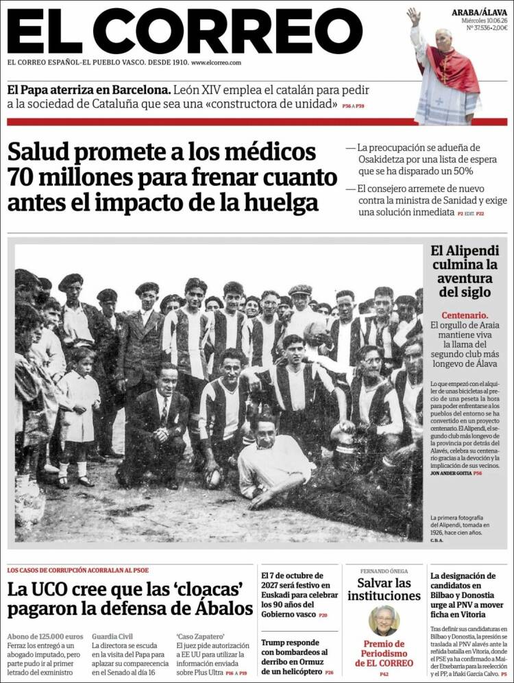 Portada de El Correo - Álava (Espa&ntilde;a)