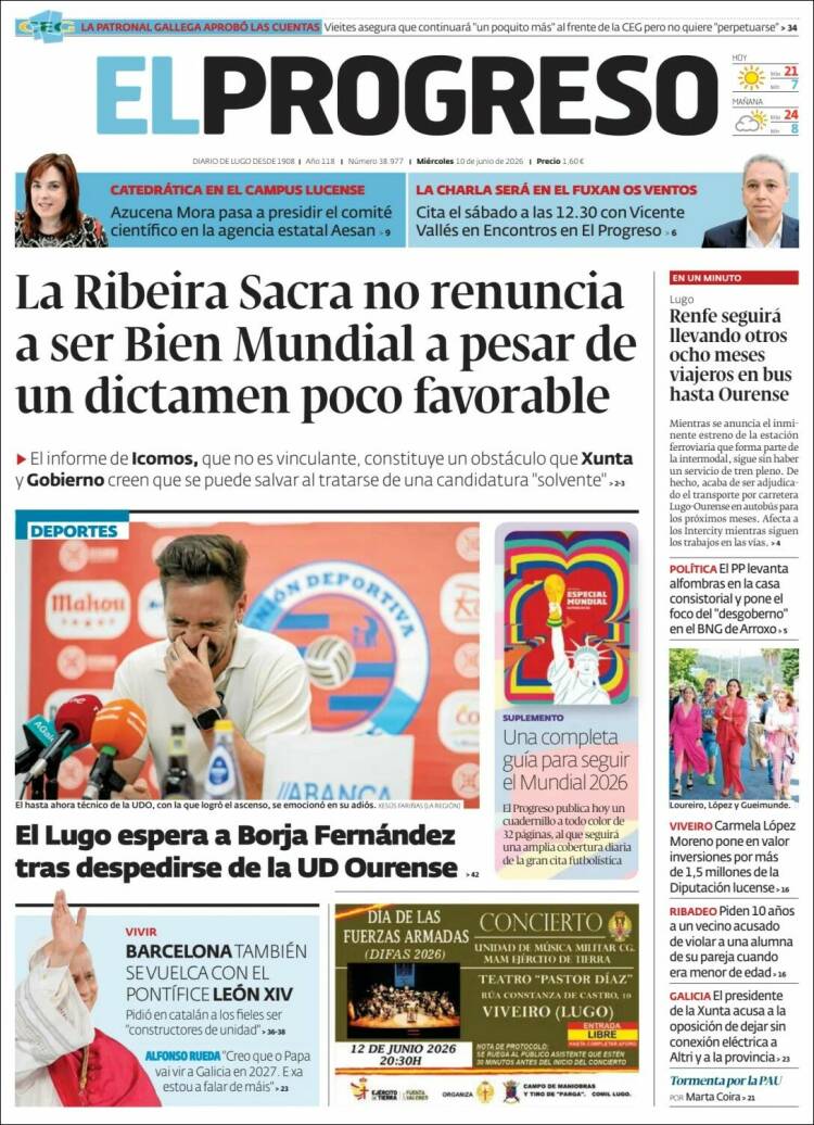 Portada de El Progreso (Espa&ntilde;a)